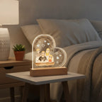 Personalized Dad & Kids Acrylic Heart LED Night Light – Custom Father’s Day Gift with Names