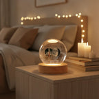 Personalized Moon Phase Crystal Globe Lamp for Couples – Custom Photo, Names & Special Date