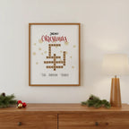 Personalized Christmas Family Crossword Poster – Custom Family Names Wall Art