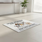 Personalized Dog Doormat – Good Morning Human Servant Custom Pet Mat with Names