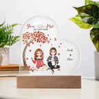 You & Me, We Got This – Personalized Couple Characters & Names Acrylic Heart LED Night Light, Anniversary, Birthday & Valentine's Day Gift for Her or Him