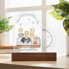 Personalized Dad & Kids Acrylic Heart LED Night Light – Custom Father’s Day Gift with Names