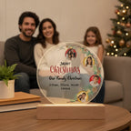 Personalized Family Christmas Acrylic Photo Plaque – Custom 4 Photo LED Night Light with Names