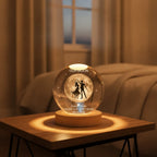 Dancing in the Moonlight – Personalized Moon Phase Crystal Ball LED Night Light, Anniversary, Wedding & Valentine’s Day Gift for Her or Him