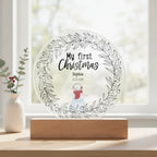 Personalized Baby’s First Christmas Acrylic LED Night Light – Custom Name & Birth Date Keepsake
