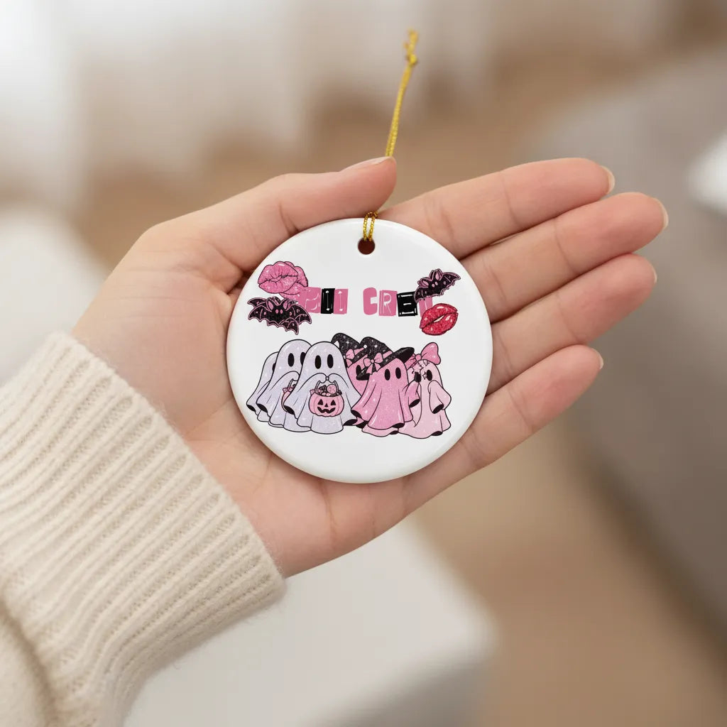 Boo Crew Personalized Ceramic Ornament – Custom Ghost Friends & Text