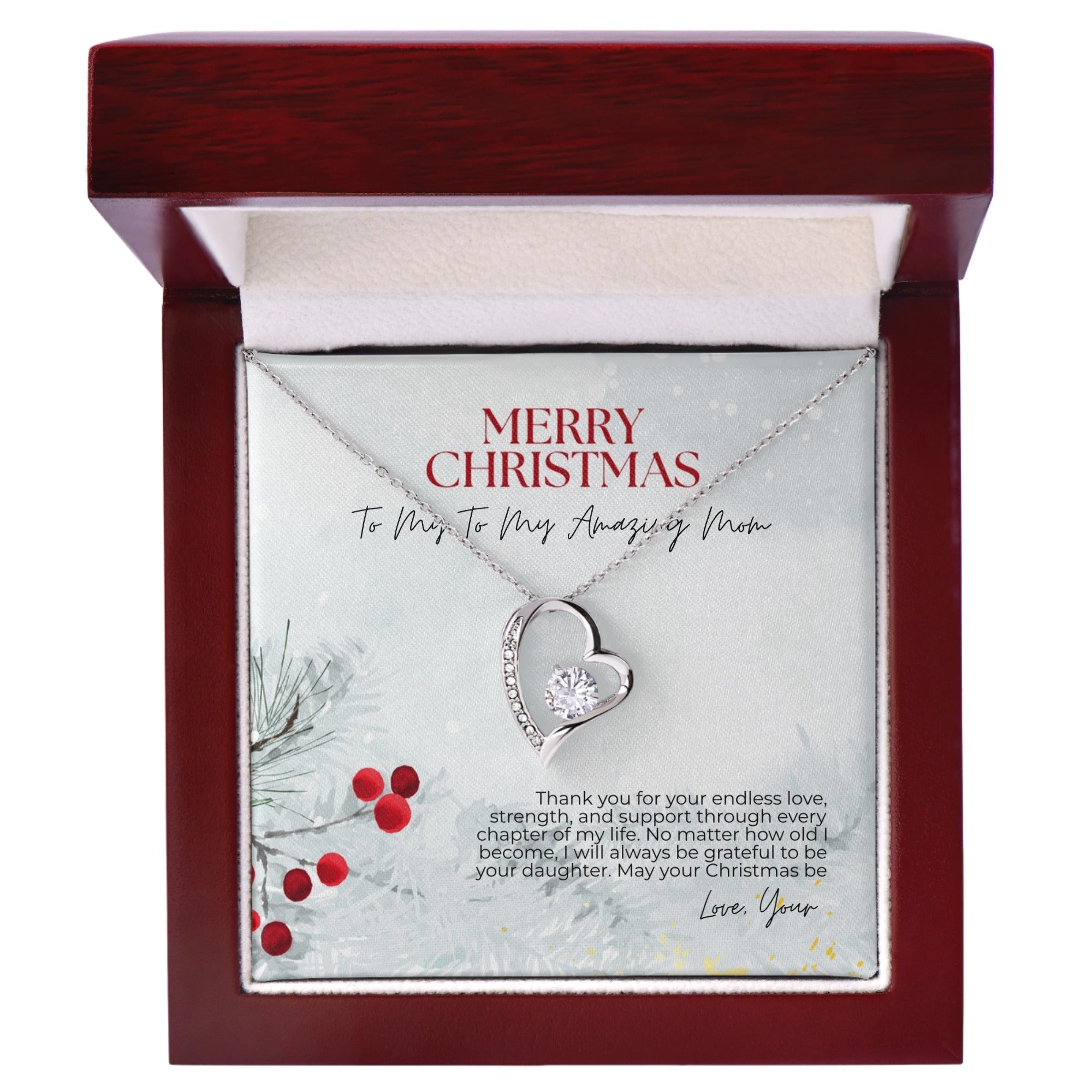 Personalized Forever Love Necklace Gift for Mom | Christmas Jewelry Gift from Daughter