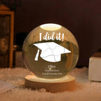 Personalized Graduation Map Crystal Ball Night Light