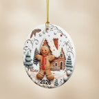 Personalized Gingerbread 3D Relief Ceramic Christmas Ornament