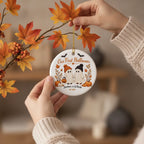 Our First Halloween Personalized Ceramic Ornament – Couple Names & Year
