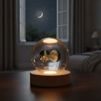 Personalized Moon Phase Crystal Globe Lamp for Couples – Custom Photo, Names & Special Date