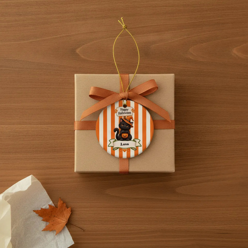 Personalized Halloween Ceramic Ornament – Custom Character & Name