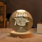Personalized Graduation Map Crystal Ball Night Light