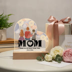 Personalized Mom & Kids Acrylic Heart LED Night Light – Custom Mother’s Day Gift with Names
