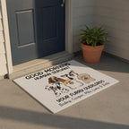 Personalized Dog Doormat – Good Morning Human Servant Custom Pet Mat with Names
