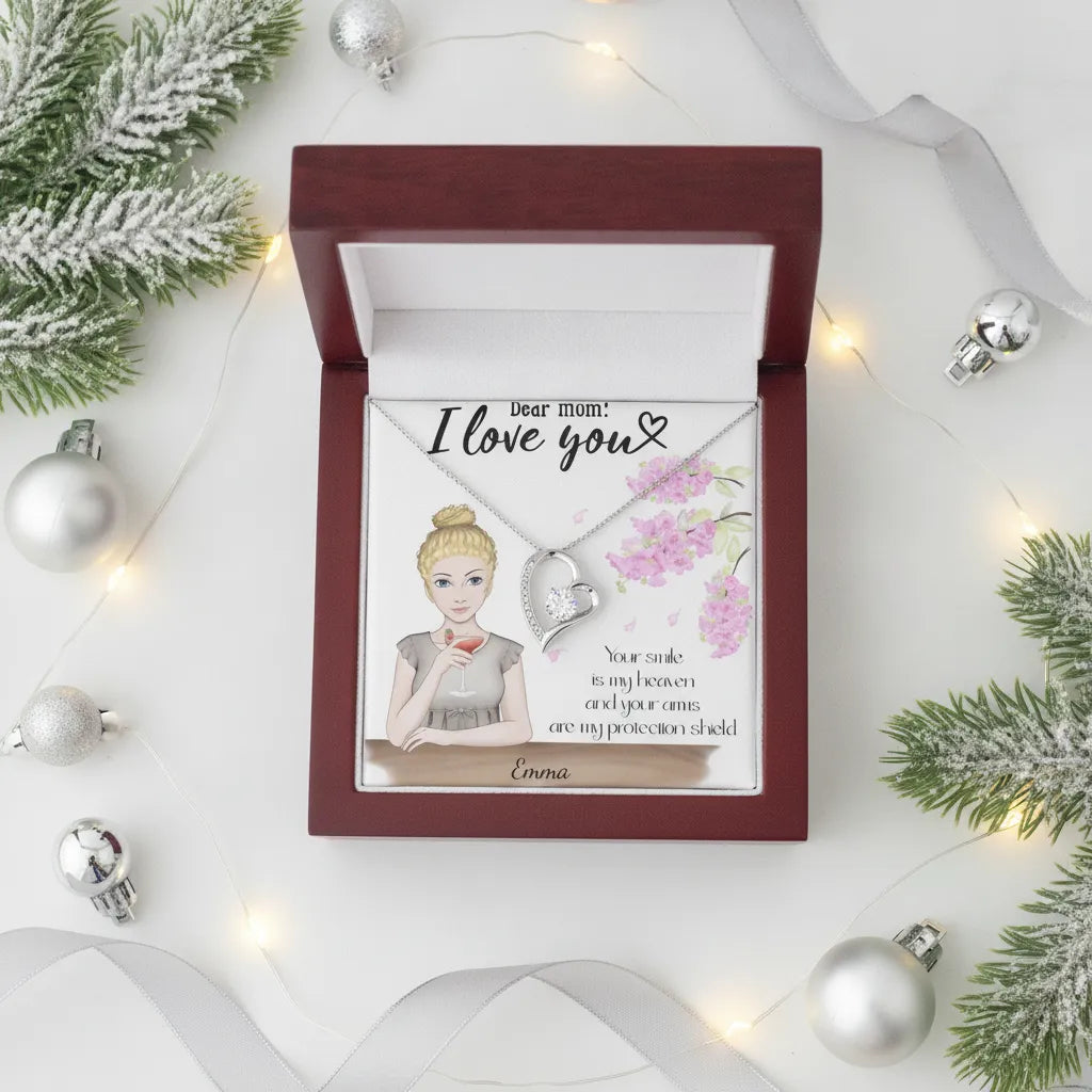 Dear Mom, I Love You | Personalized Forever Love Necklace Gift from Daughter