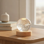 Personalized Lovebirds Tree Crystal Ball Night Light