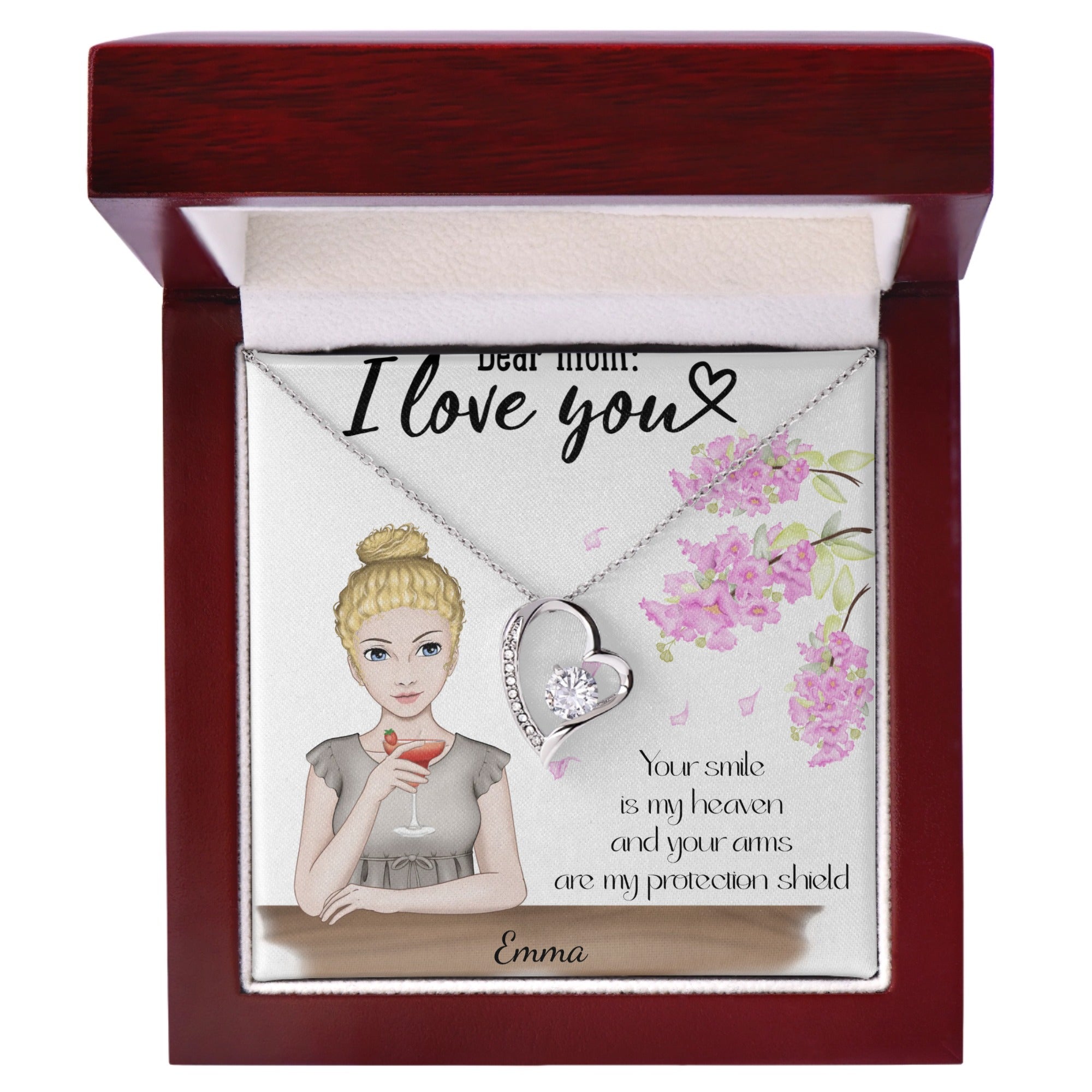 Dear Mom, I Love You | Personalized Forever Love Necklace Gift from Daughter