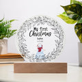 Personalized Baby’s First Christmas Acrylic LED Night Light – Custom Name & Birth Date Keepsake