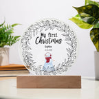 Personalized Baby’s First Christmas Acrylic LED Night Light – Custom Name & Birth Date Keepsake