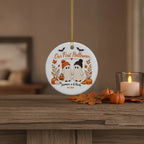 Our First Halloween Personalized Ceramic Ornament – Couple Names & Year