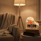 Personalized Mom & Kids Acrylic Heart LED Night Light – Custom Mother’s Day Gift with Names