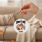 Personalized Spooky & Cozy Ghost Ceramic Ornament – Custom Title & Name