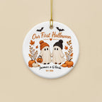 Our First Halloween Personalized Ceramic Ornament – Couple Names & Year