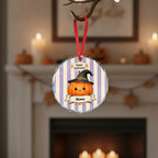 Personalized Halloween Glass Ornament – Custom Character & Name