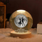 Dancing in the Moonlight – Personalized Moon Phase Crystal Ball LED Night Light, Anniversary, Wedding & Valentine’s Day Gift for Her or Him