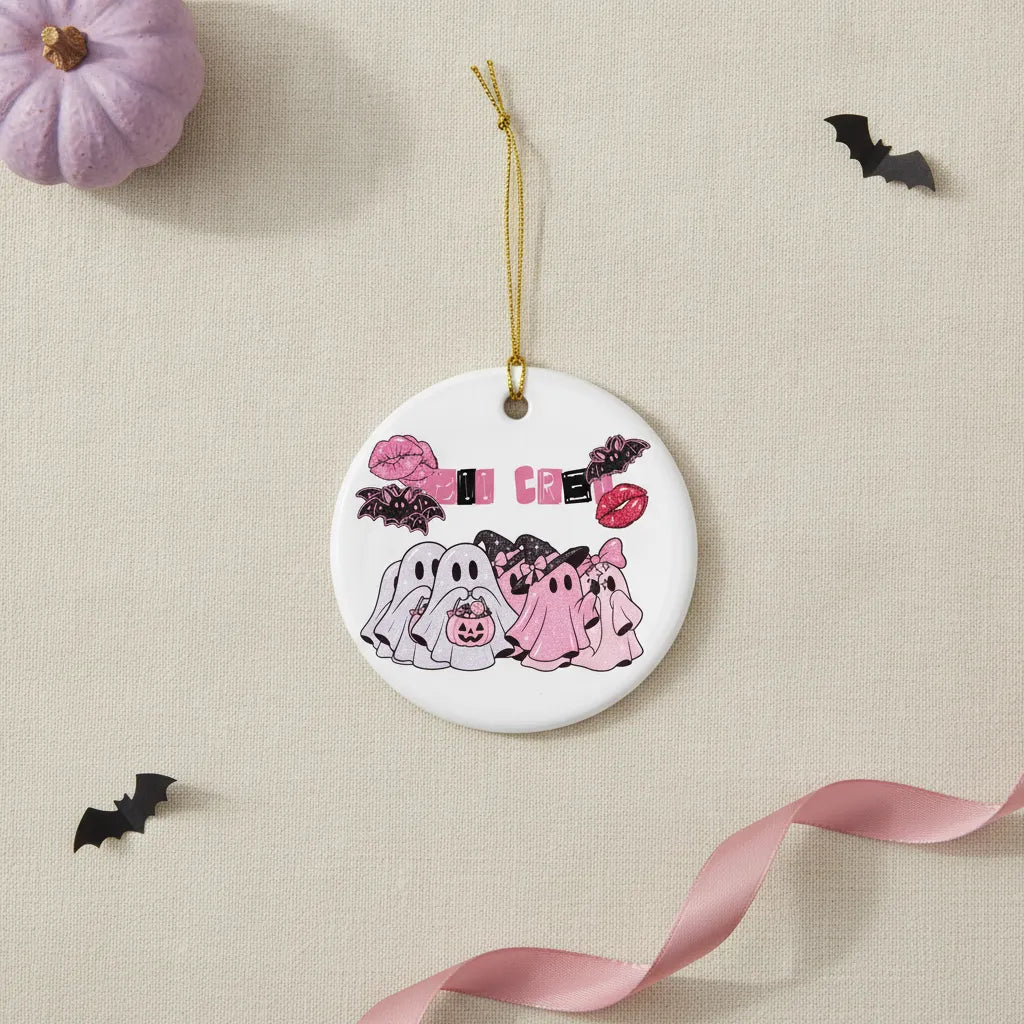 Boo Crew Personalized Ceramic Ornament – Custom Ghost Friends & Text
