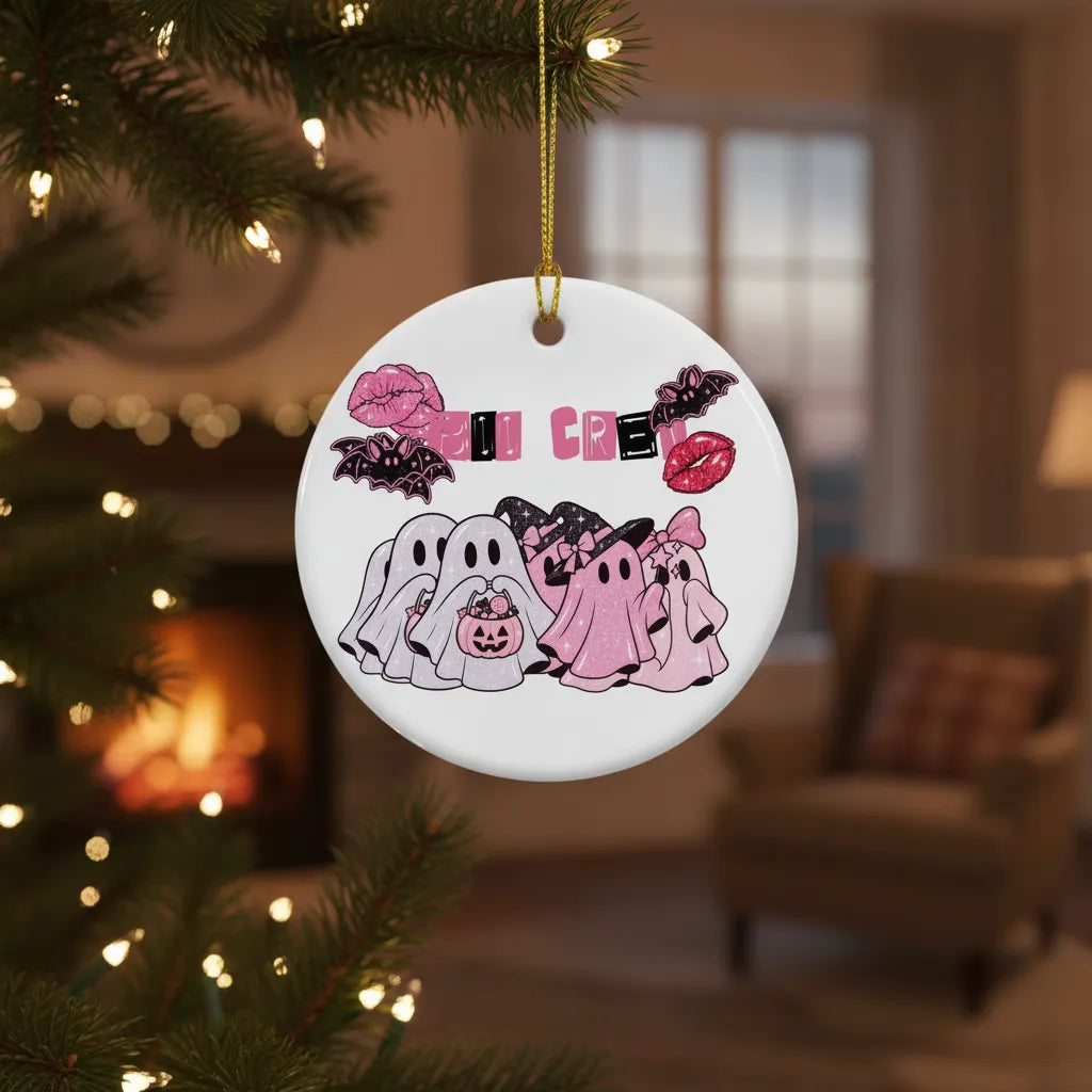 Boo Crew Personalized Ceramic Ornament – Custom Ghost Friends & Text