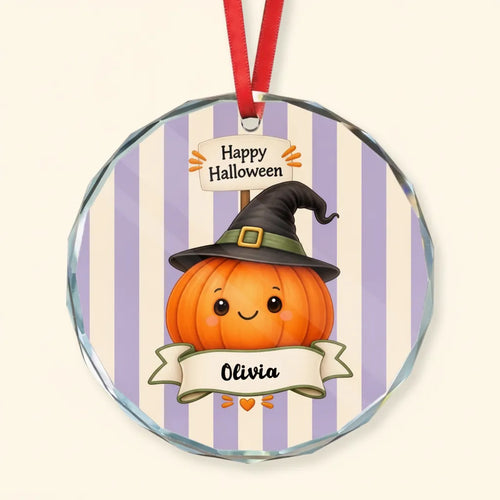 Personalized Halloween Glass Ornament – Custom Character & Name