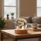 Where Our Paths Crossed – Personalized Couple Names & Year Crystal Ball LED Night Light, Anniversary, Wedding & Valentine’s Day Gift for Her or Him
