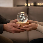 Where Our Paths Crossed – Personalized Couple Names & Year Crystal Ball LED Night Light, Anniversary, Wedding & Valentine’s Day Gift for Her or Him