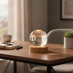 Personalized Crystal Globe Night Light for Dad | Best Dad Ever Gift from Kids