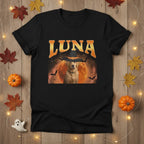Personalized Halloween Pet T-Shirt – Custom Dog or Cat Name Spooky Moon Shirt