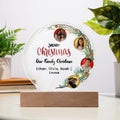 Personalized Family Christmas Acrylic Photo Plaque – Custom 4 Photo LED Night Light with Names