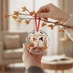 Our First Halloween Personalized Glass Ornament – Couple Names & Year