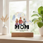 Personalized Mom & Kids Acrylic Heart LED Night Light – Custom Mother’s Day Gift with Names