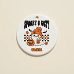Personalized Spooky & Cozy Ghost Ceramic Ornament – Custom Title & Name