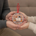 Our First Halloween Personalized Glass Ornament – Couple Names & Year