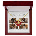 Personalized Interlocking Hearts Necklace with Custom Photo Collage & Location Map – Anniversary Gift for Couples