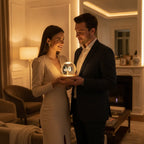 Personalized Moon Phase Crystal Globe Lamp for Couples – Custom Photo, Names & Special Date