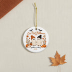 Our First Halloween Personalized Ceramic Ornament – Couple Names & Year