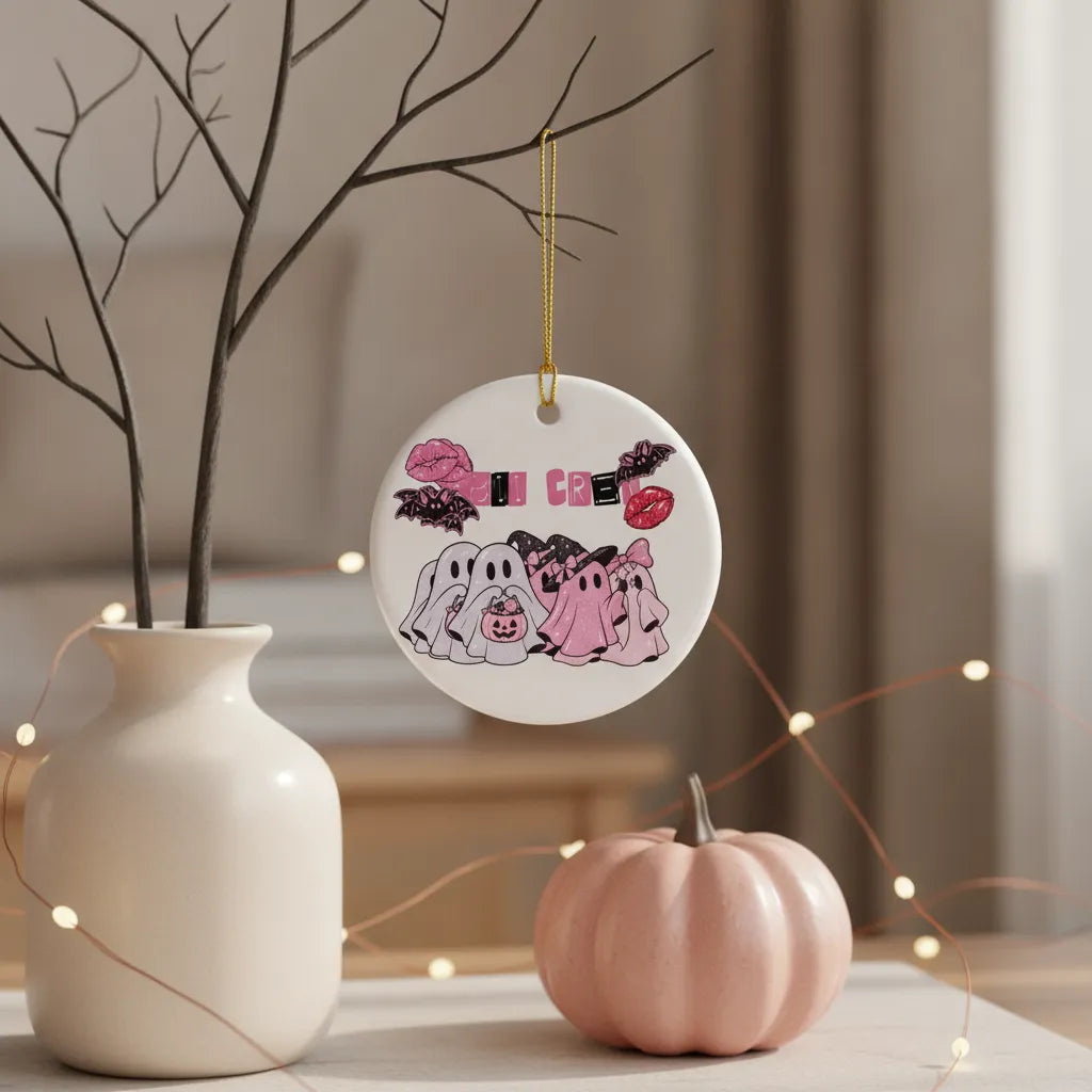 Boo Crew Personalized Ceramic Ornament – Custom Ghost Friends & Text