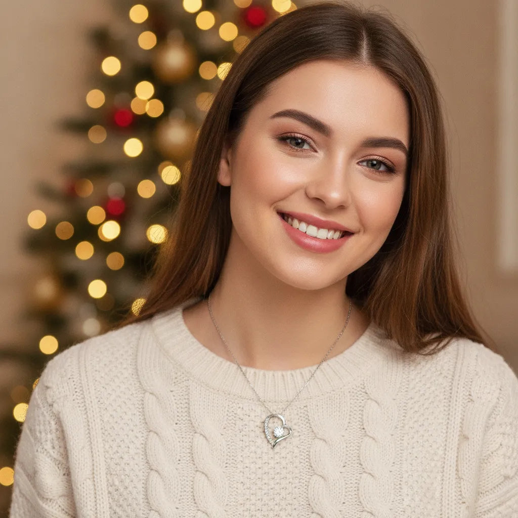 Personalized Forever Love Necklace Gift for Daughter | Christmas Jewelry Gift from Dad