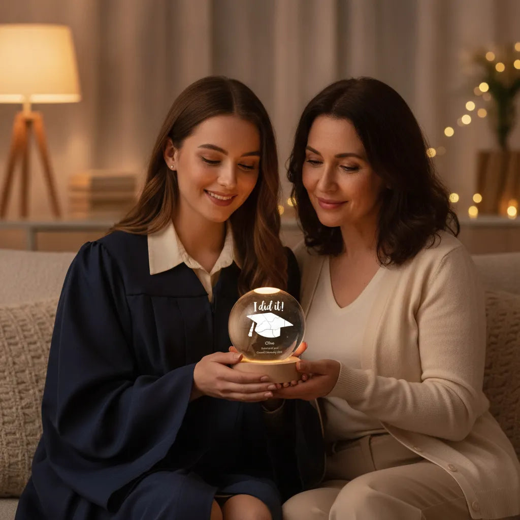 Personalized Graduation Map Crystal Ball Night Light