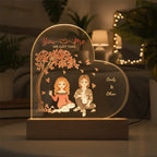 You & Me, We Got This – Personalized Couple Characters & Names Acrylic Heart LED Night Light, Anniversary, Birthday & Valentine's Day Gift for Her or Him
