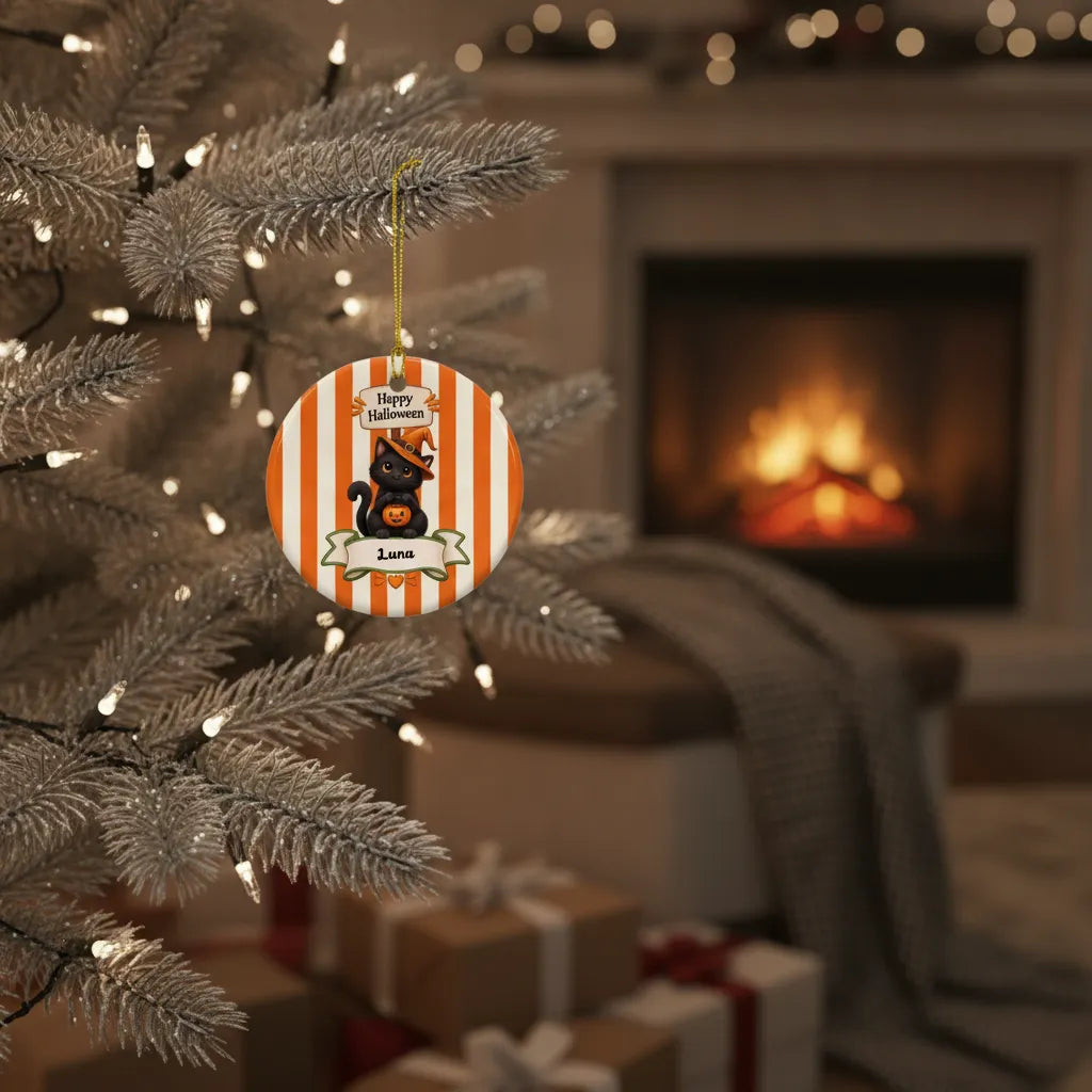 Personalized Halloween Ceramic Ornament – Custom Character & Name